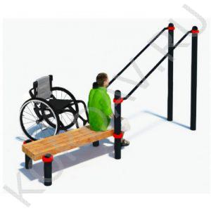 Воркаут Брусья наклонные со скамьёй для инвалидов-колясочников СТ 2.14